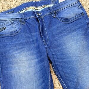 Vintage Y2K Ed Hardy Punk's Not Dead Skuller 36x32 Stretch Jeans